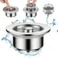 Upgraded 3 in 1 Kitchen Sink Drain Strainer